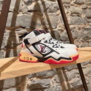 Louis Vuitton FW22 White Red Trainer 2 Basketball Sneakers